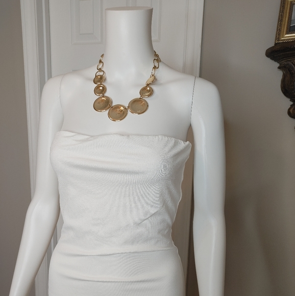 NAKED WARDROBE: THE NW TUBE DRESS, WHITE L - Picture 5 of 16